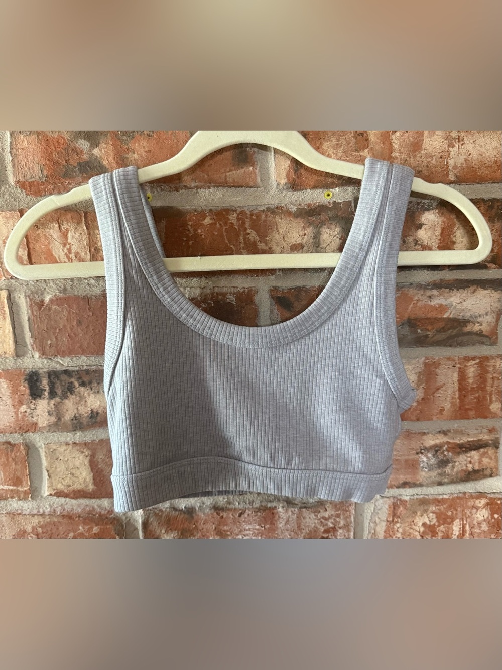 ALO Yoga Wellness Bra in Ribbed Heather Grey - Picture 4 of 9